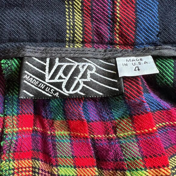 True Vintage 80s KGR Pleated Plaid Skirt size 4 - Picture 6 of 6